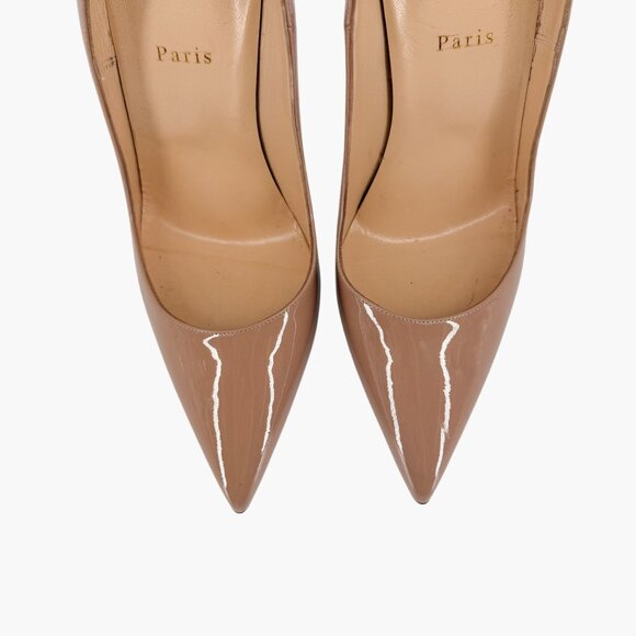 Christian Louboutin So Kate 120 Nude Beige Patent Pumps Heels Size 41 US 11 - Picture 3 of 15